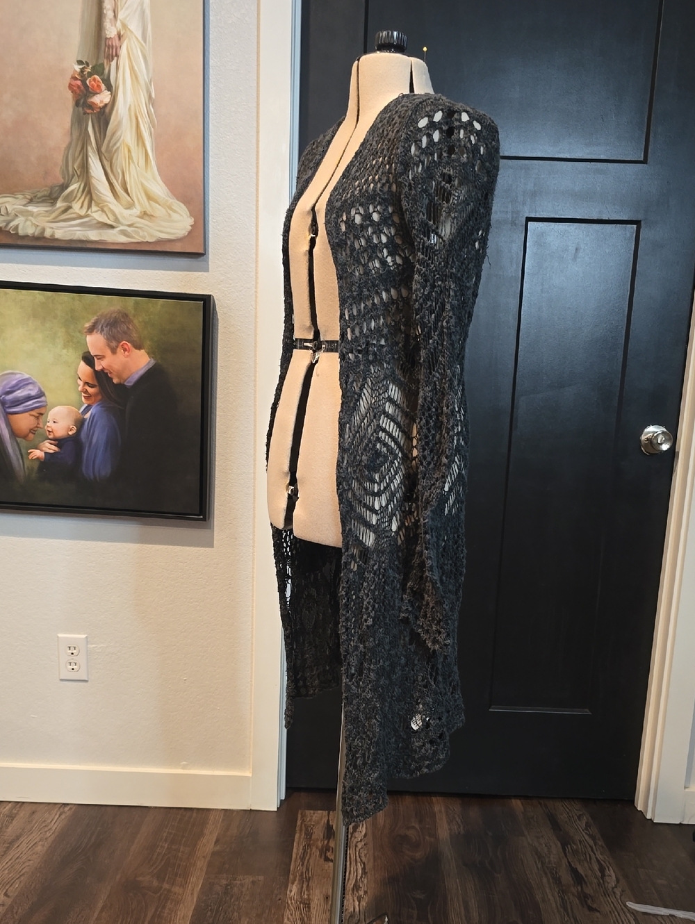 Mossimo Supply Co. Black Knit sweater with Red Logo Tag, sz s